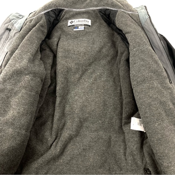 Columbia Interchange Fleece Lined Black & Gray Winter Jacket Mens Medium - Picture 9 of 15